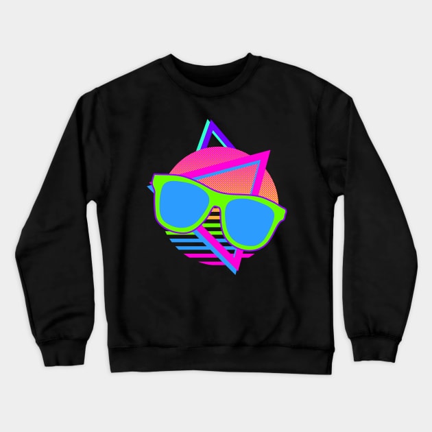 80s Synthwave Shirt | Sunglasses Geometric Gift Crewneck Sweatshirt by Gawkclothing